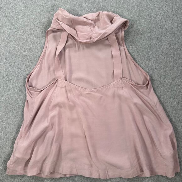 Free People City Light Cowl Neck Open Back Tank Top Size Small Blush Flowy - Picture 7 of 7